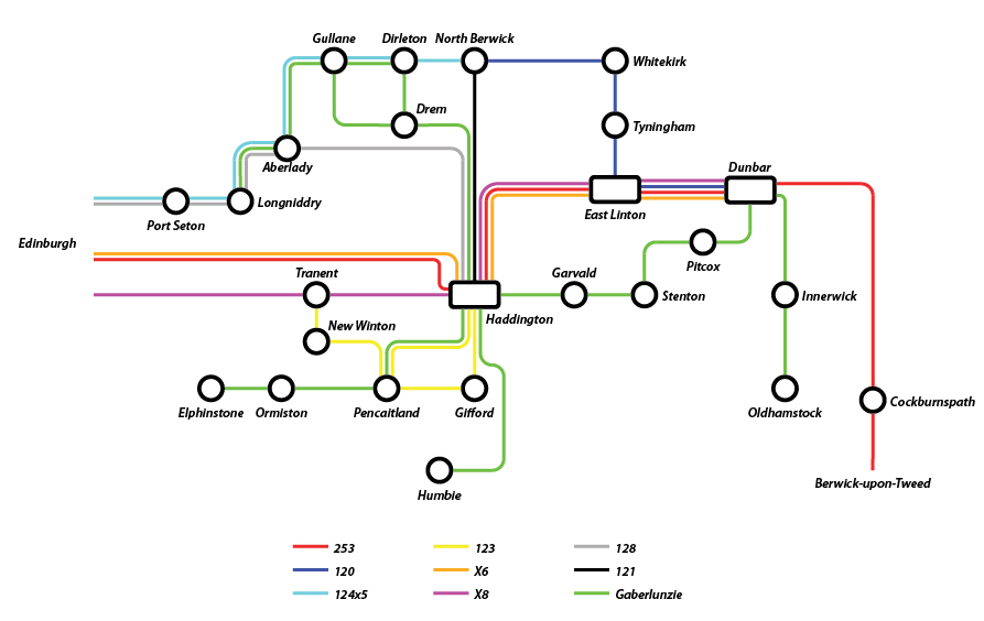2008 diagrammatic bus route map. simple and clear.