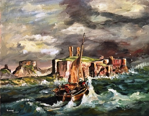 Dunbar Castle pre 1868 by Willie Marr