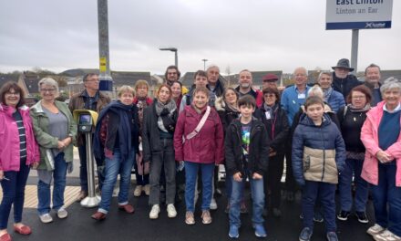 Lignieres twinning group passed through East Linton Station