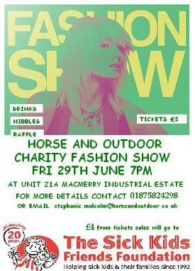 Stephanie Malcolm, from equine and country specialists Horse & Outdoor in Macmerry, is holding a fashion show to raise fund’s for Edinburgh’s Sick Kids.