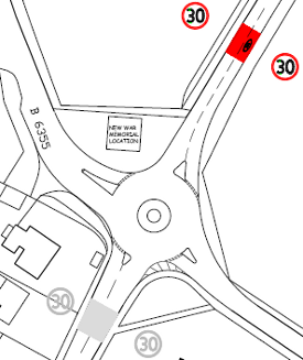 Proposed roundabout at entrance to Easter Pencaitland - click for full PDF