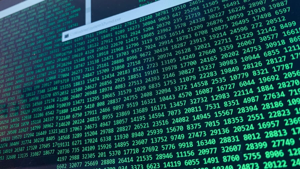 codes on screen